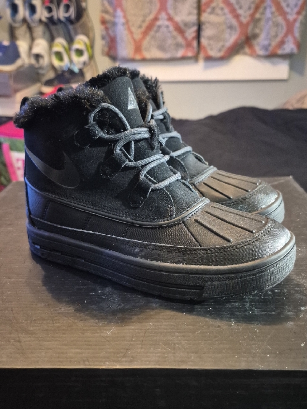 Nike ACG Woodside Chukka 2 (PS) "Triple Black" (2016) Boys 2.5Y Girls 4 NEW - Picture 3 of 10